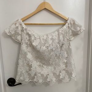 Kendall & Kylie Lace Button Back Top